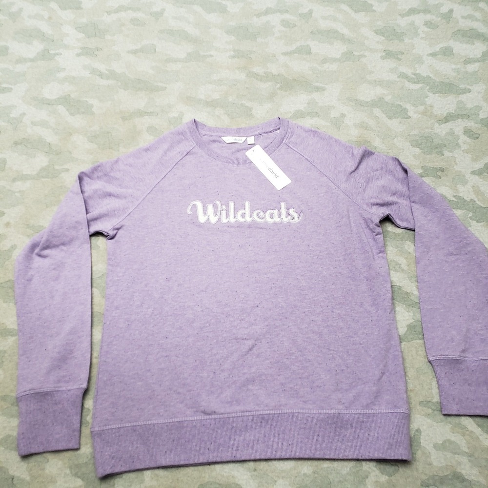 Wildcats Sweatshirt Womens Medium Purple Pullover Long Sleeve NWT Embroidered